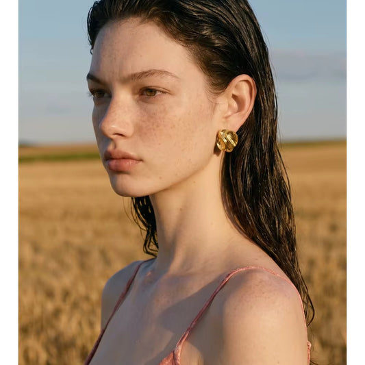 Molten Gold Knot Earrings