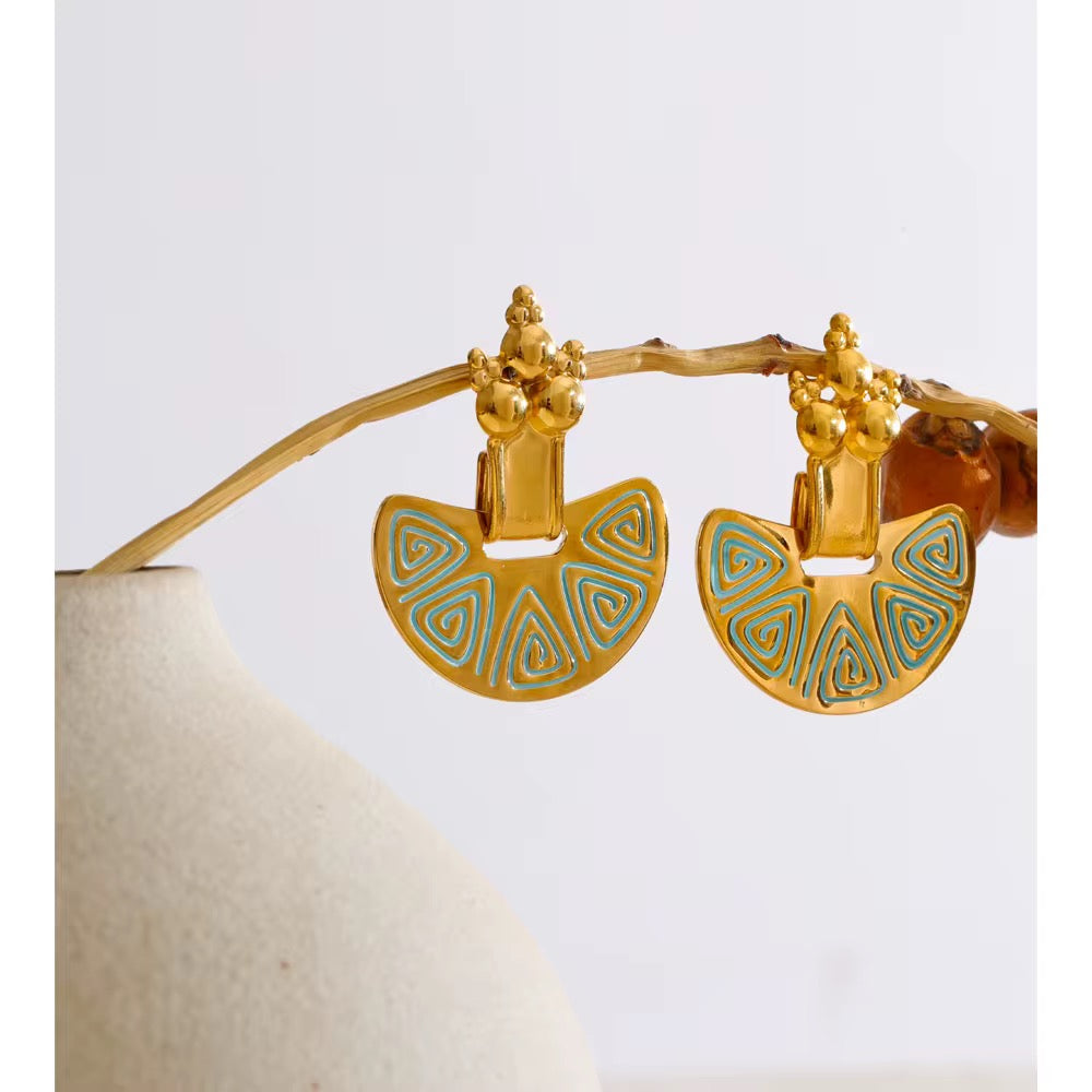 Santorini Fan Statement Earrings