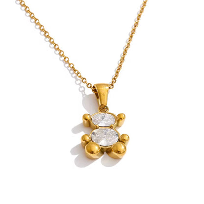 Amora Crystal Teddy Bear Jewelry Set