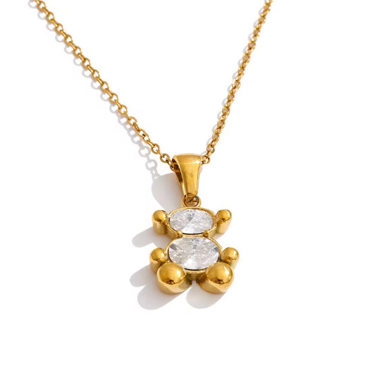 Amora Crystal Teddy Bear Jewelry Set