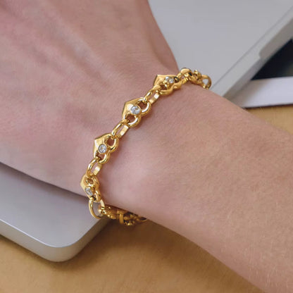 Luxury Heart Link Chain Bracelet