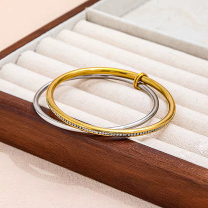 Luxury Waterproof Two-Tone Zirconia Bracelet