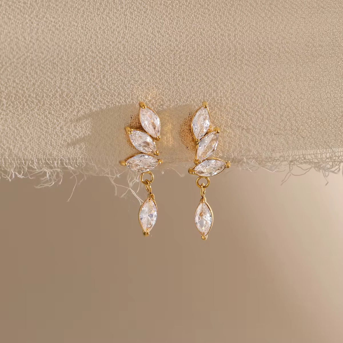Aurora Leaf Drop Earrings