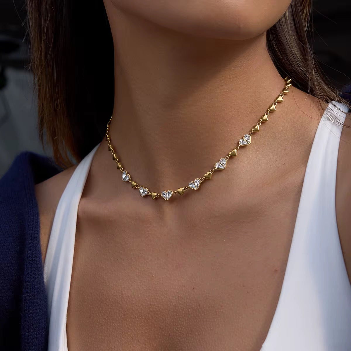 Crystal Heart Jewelry Set