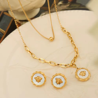 Bee Layered Chain Pendant Necklace