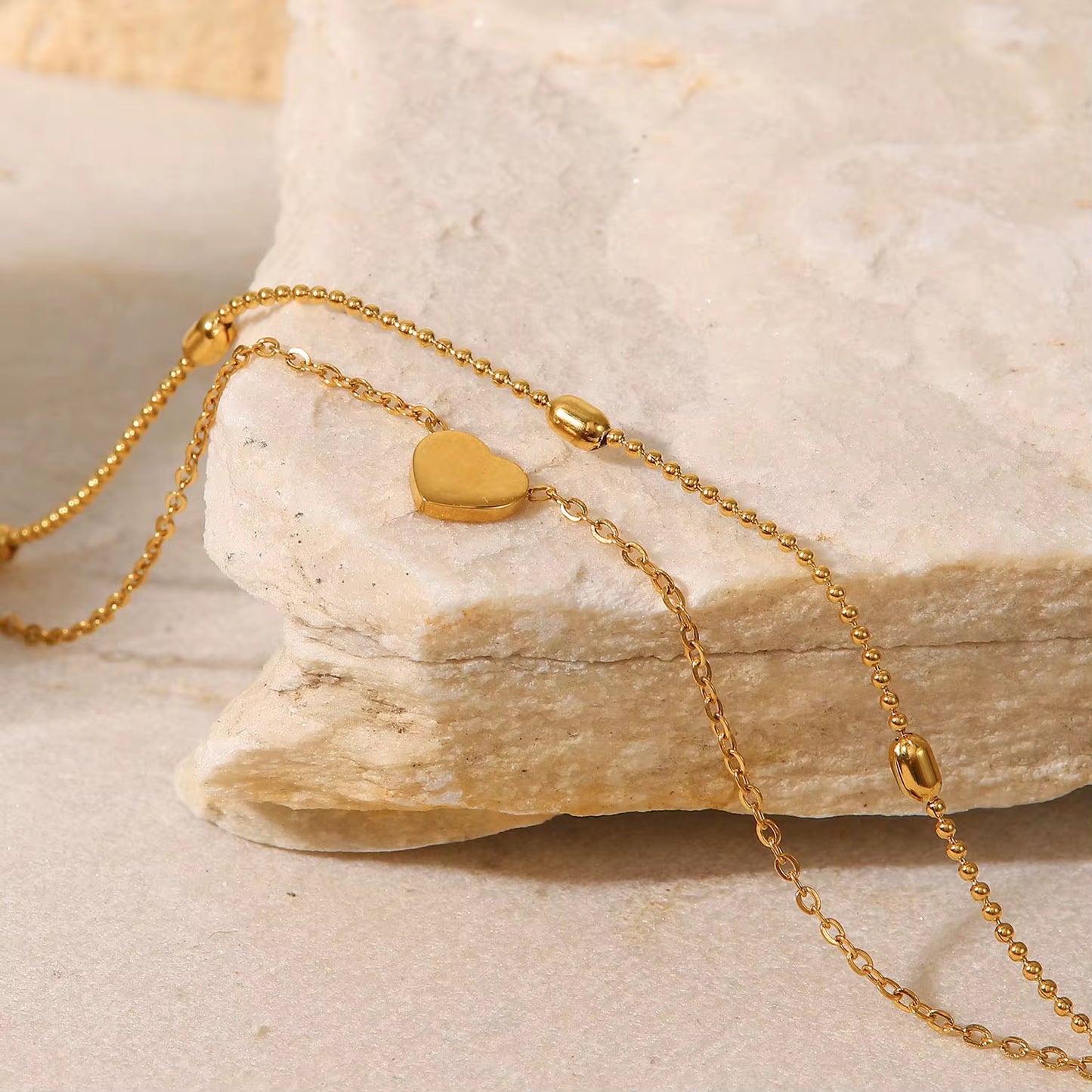 Layered Heart Anklet