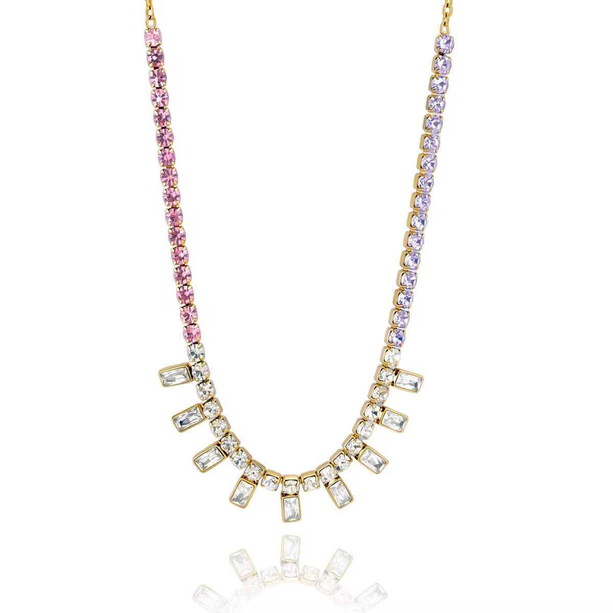 Rosé Cascade Crystal Necklace