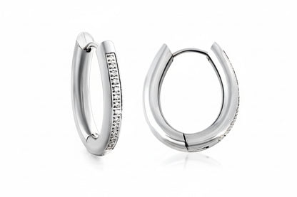 Classic Pave Gold Hoop Earrings