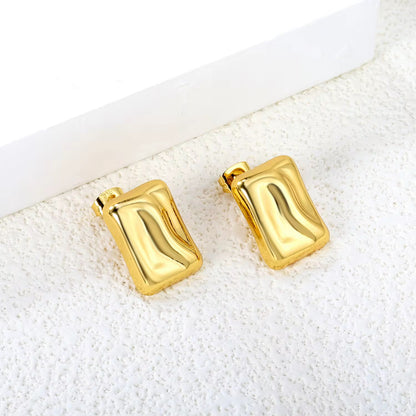 Sculpted Square Stud Earrings
