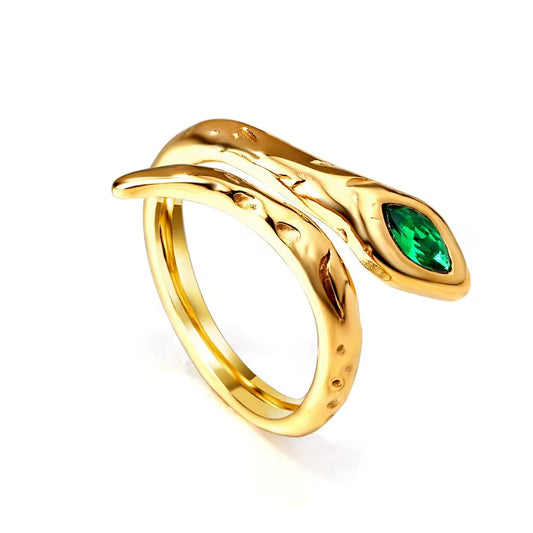 Emerald Snake Wrap Ring