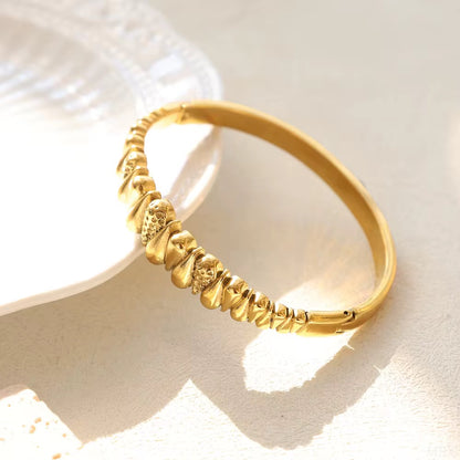 Textured Gold Statement Bangle