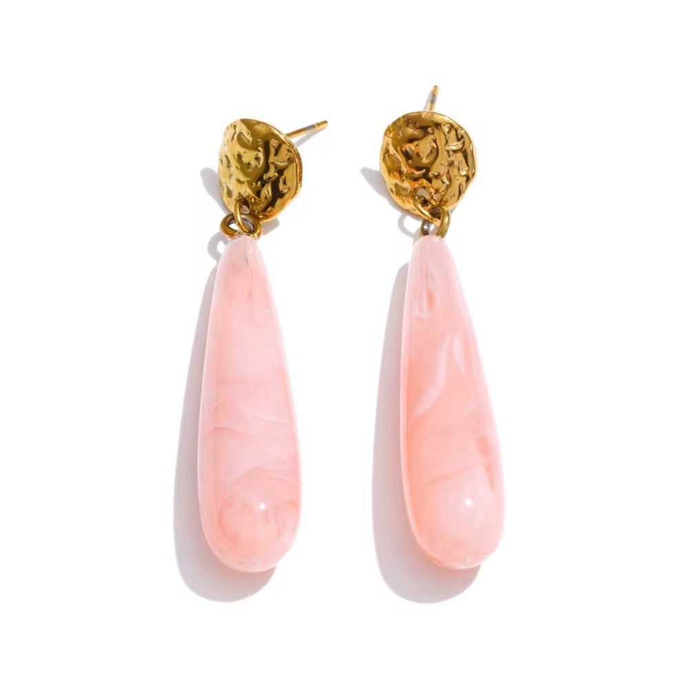 Marble Resin Drop Earrings