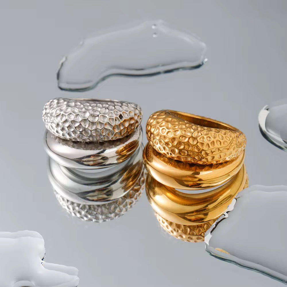 Dual Texture Dome Ring