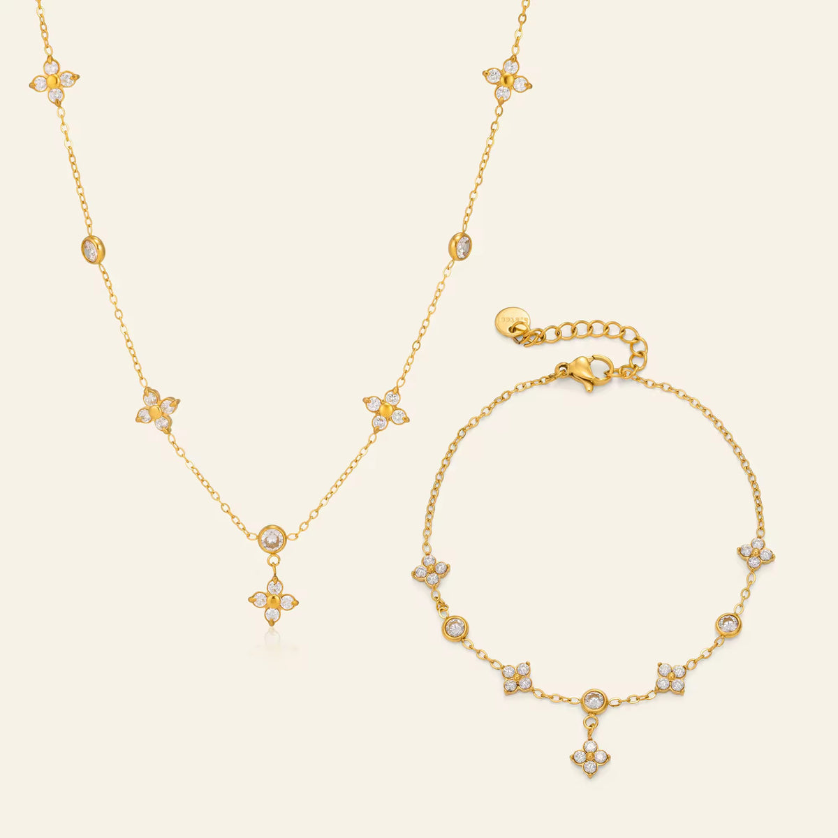 Celeste Crystal Floral Jewelry Set