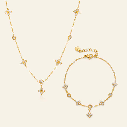Celeste Crystal Floral Jewelry Set