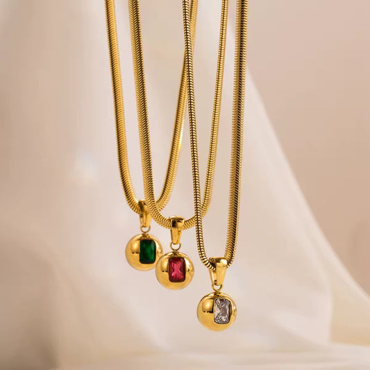 Luxe Crystal Sphere Pendant Necklace