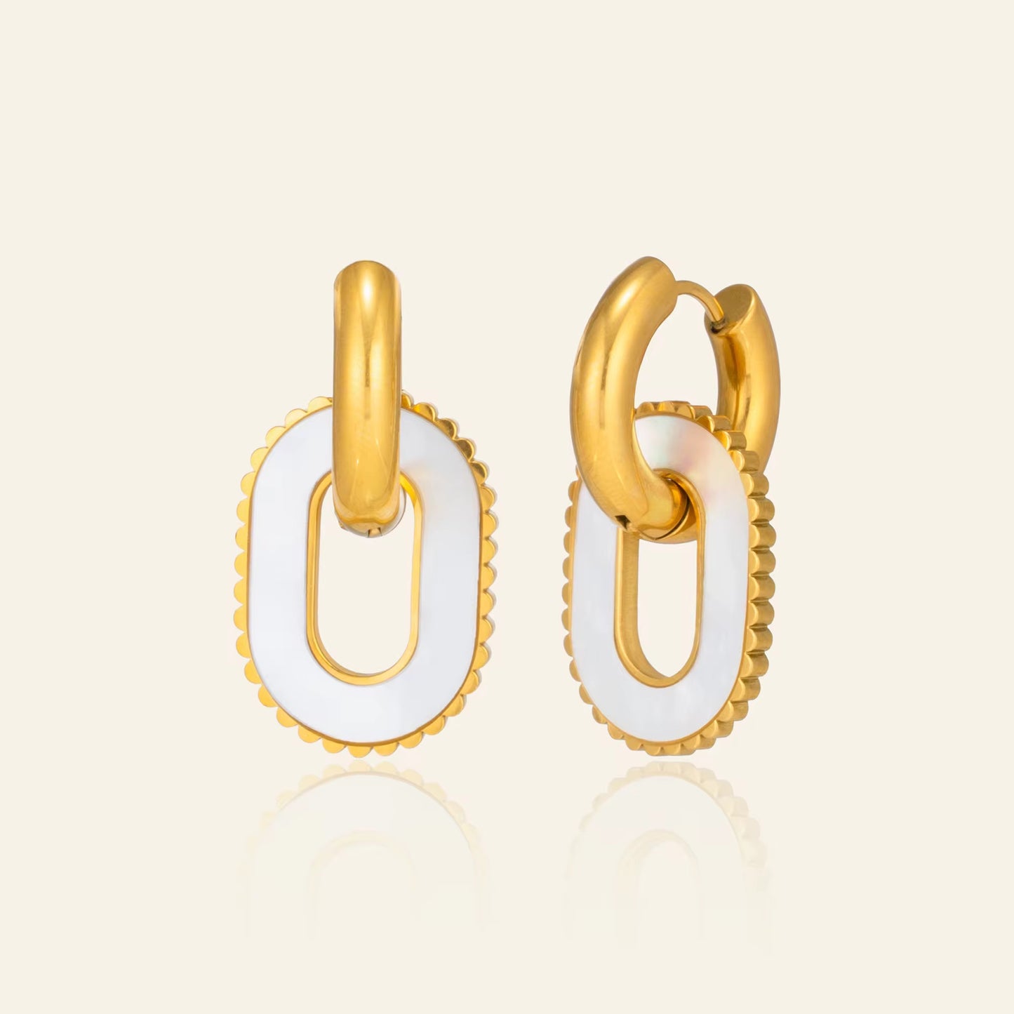 Enamel Link Charm Earrings