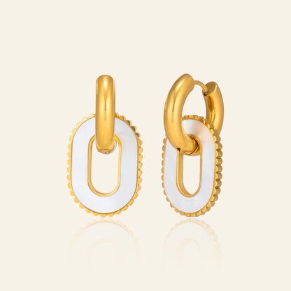 Enamel Link Charm Earrings