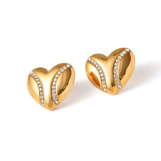 Crystal Heart Statement Earrings
