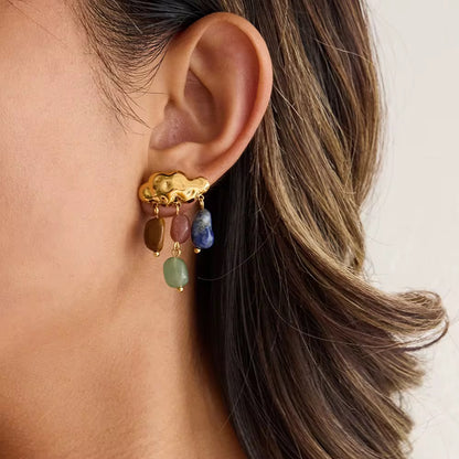 Aurora Stone Cloud Drop Earrings