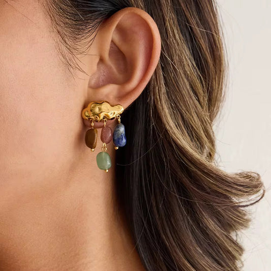 Aurora Stone Cloud Drop Earrings