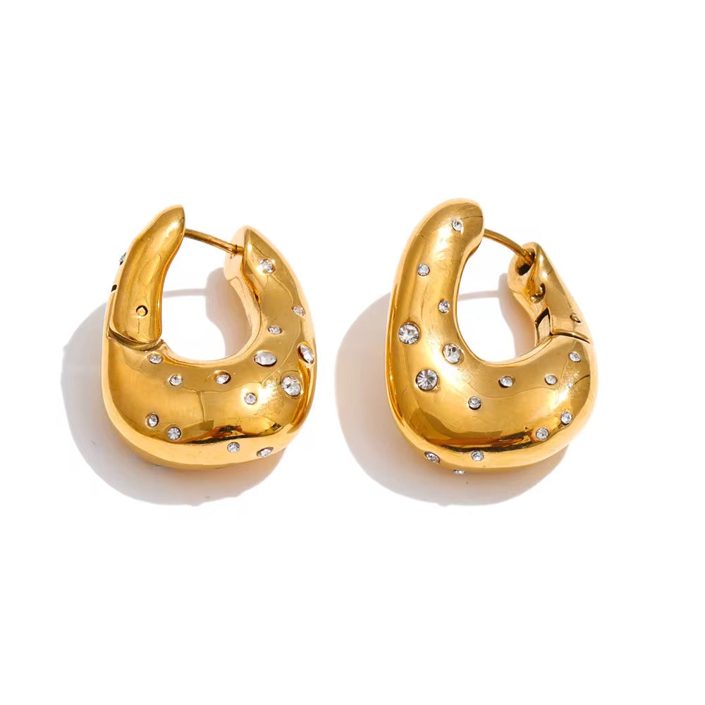 Celeste Crystal Chunky Hoops