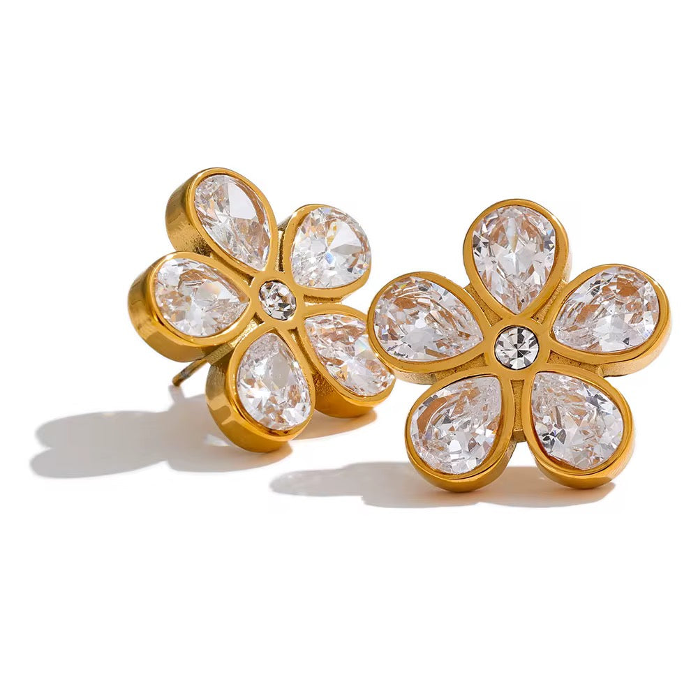 Crystal Bloom Flower Earrings