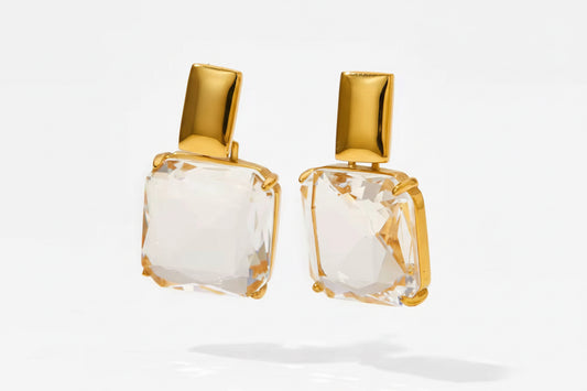 Square Cut Luxury Drop Earrings