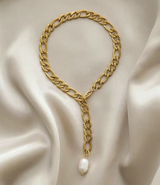 Pearl Figaro Chain Anklet