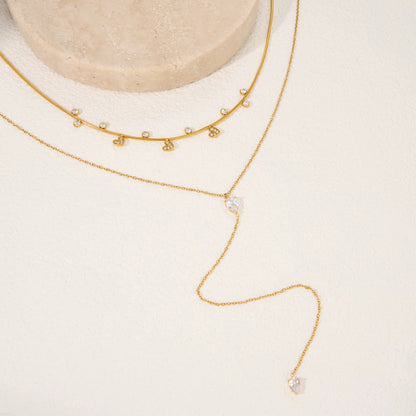 Golden Heart Drop Luxe Necklace
