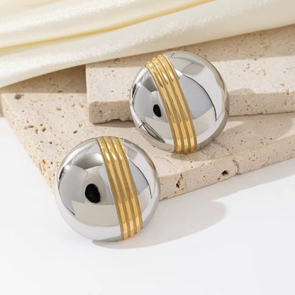 Minimal Two-Tone Disc Earrings