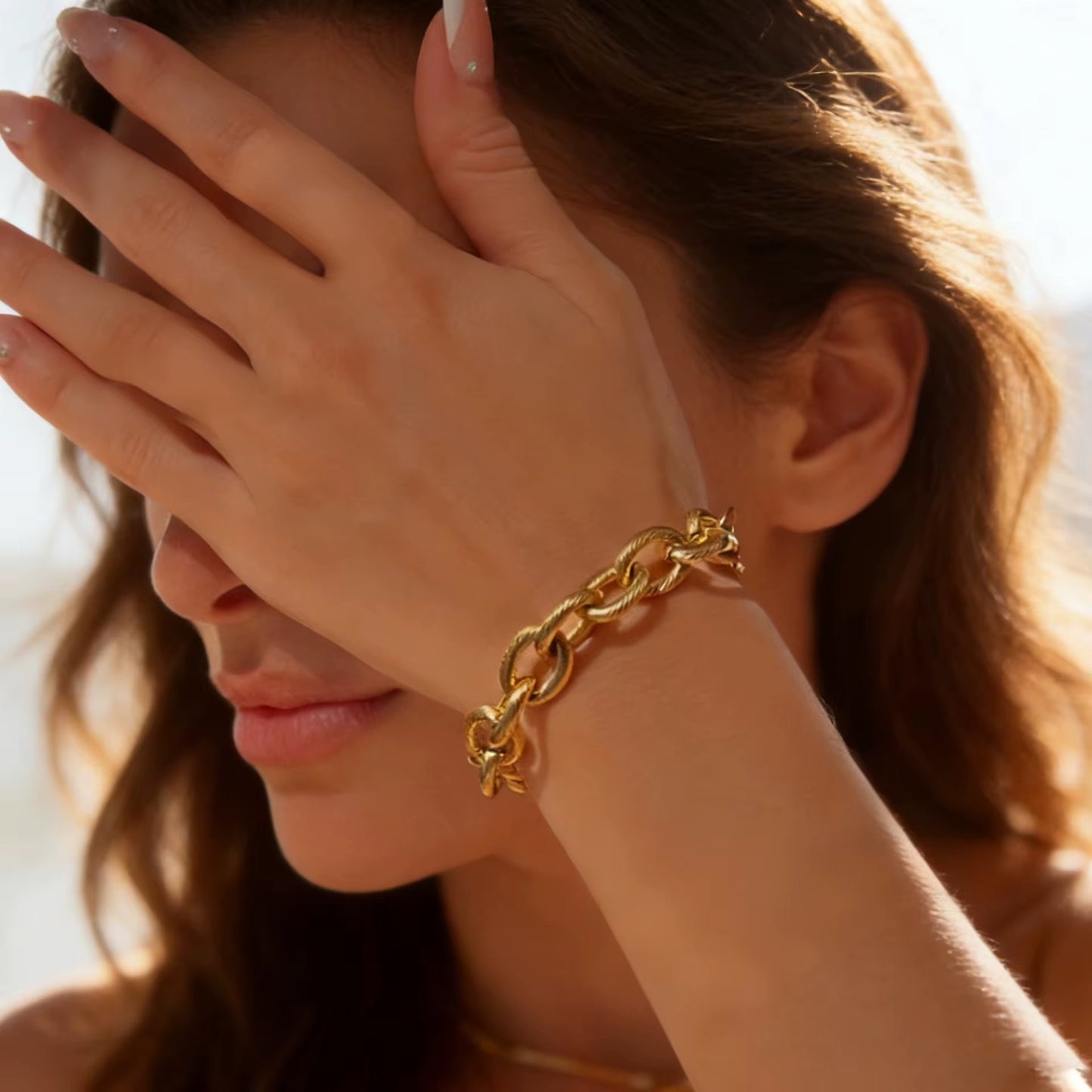 Chunky Textured Link Bracelet