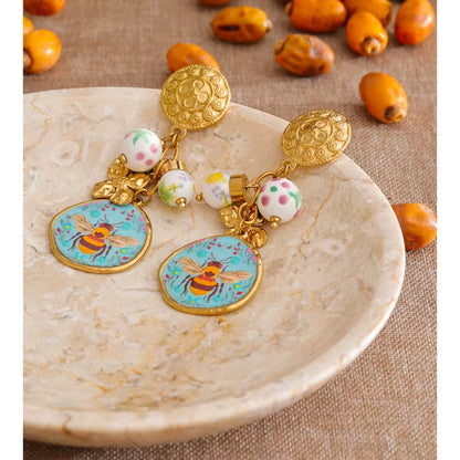 Bee Charm Statement Earrings