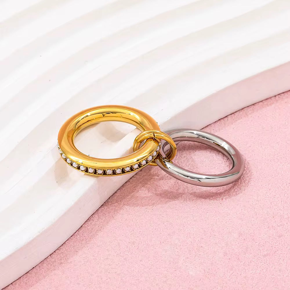 Luxury Two-Tone Zircon Statement Ring