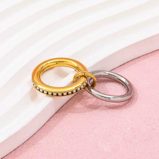 Luxury Two-Tone Zircon Statement Ring