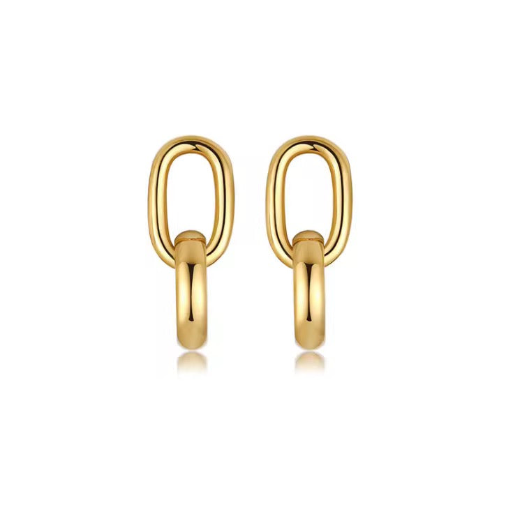 Interlocking Chain Drop Earrings