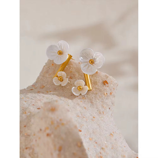 Blossom Pearl Flower Stud Earrings