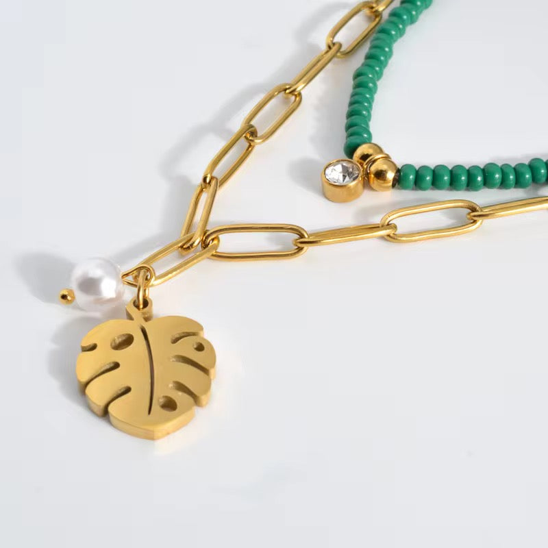 Ocean Green Layered Necklace
