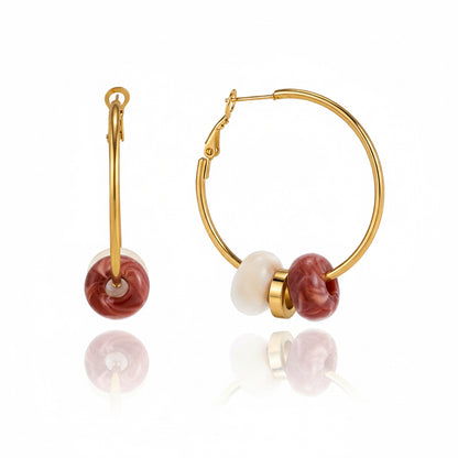Coastal Charm Beaded Hoop Earrings
