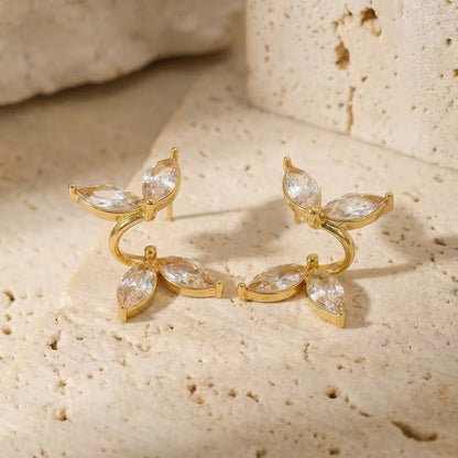 Crystal Leaf Wrap Earrings