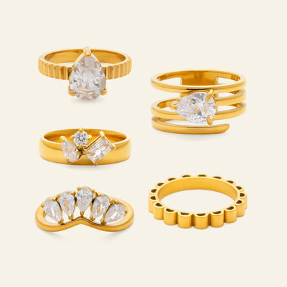 Luxury Zirconia Gold Rings Collection