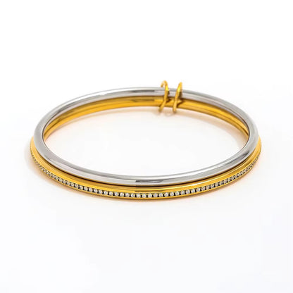 Luxury Waterproof Two-Tone Zirconia Bracelet