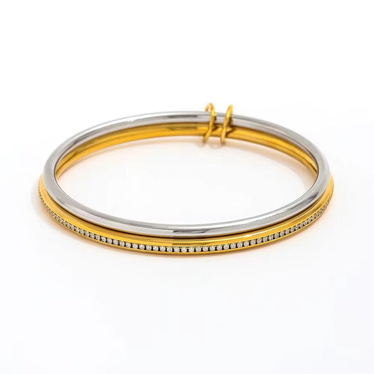 Luxury Waterproof Two-Tone Zirconia Bracelet