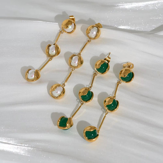 Emerald Drop Sculptural Earrings