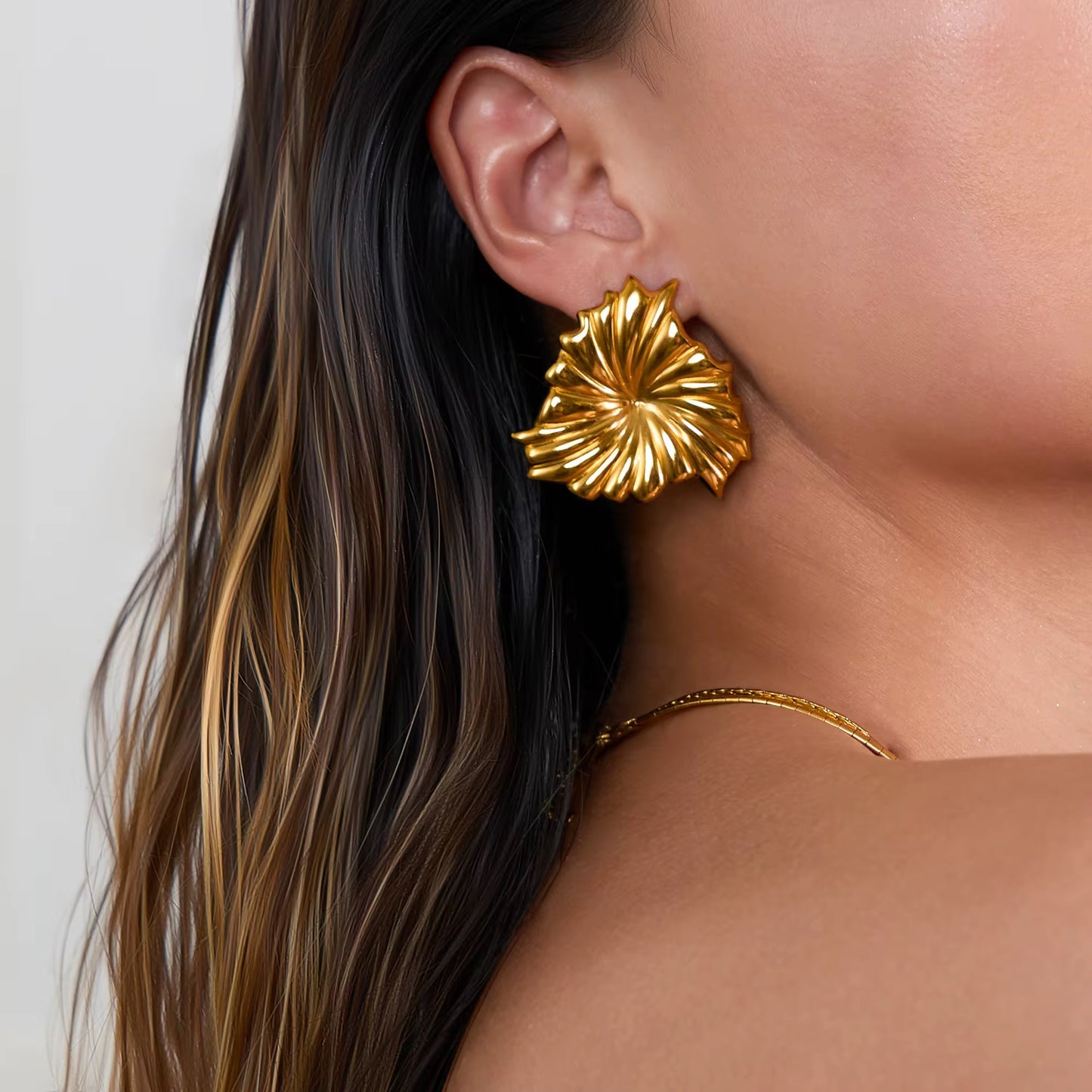 Golden Bloom Statement Earrings