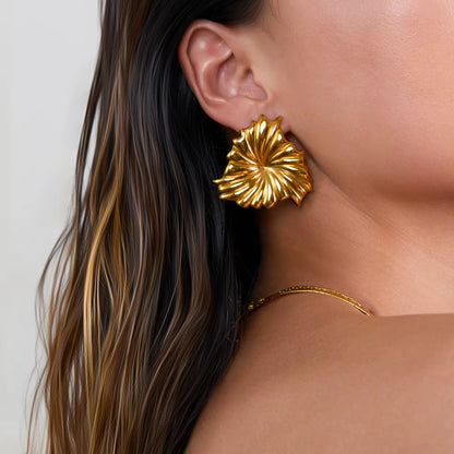 Golden Bloom Statement Earrings