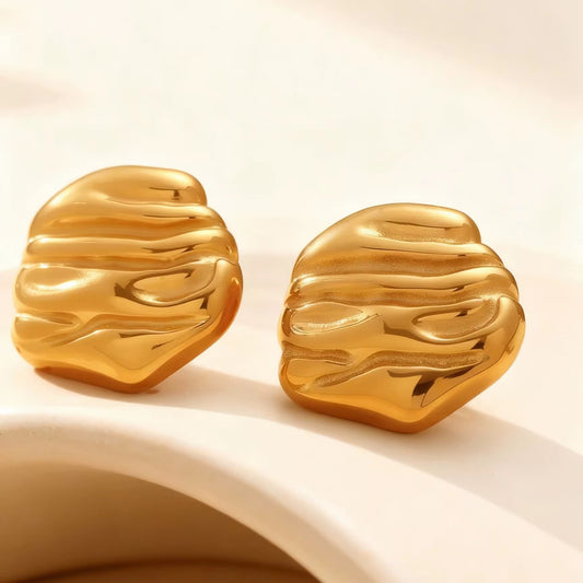 Sculpted Gold Stud Earrings