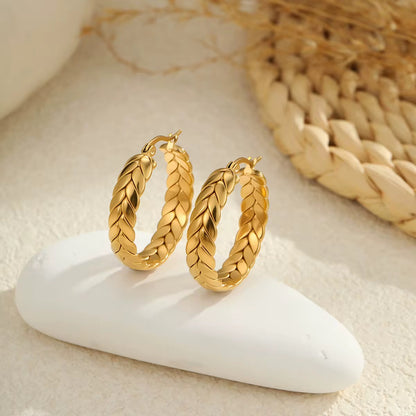 Braided Gold Hoop Earrings