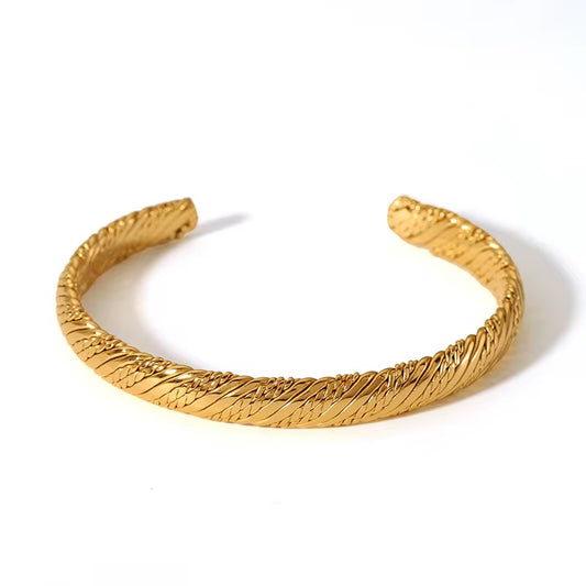 Textured Twist Cuff Bangle