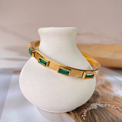 Emerald Luxe Crystal Bangle